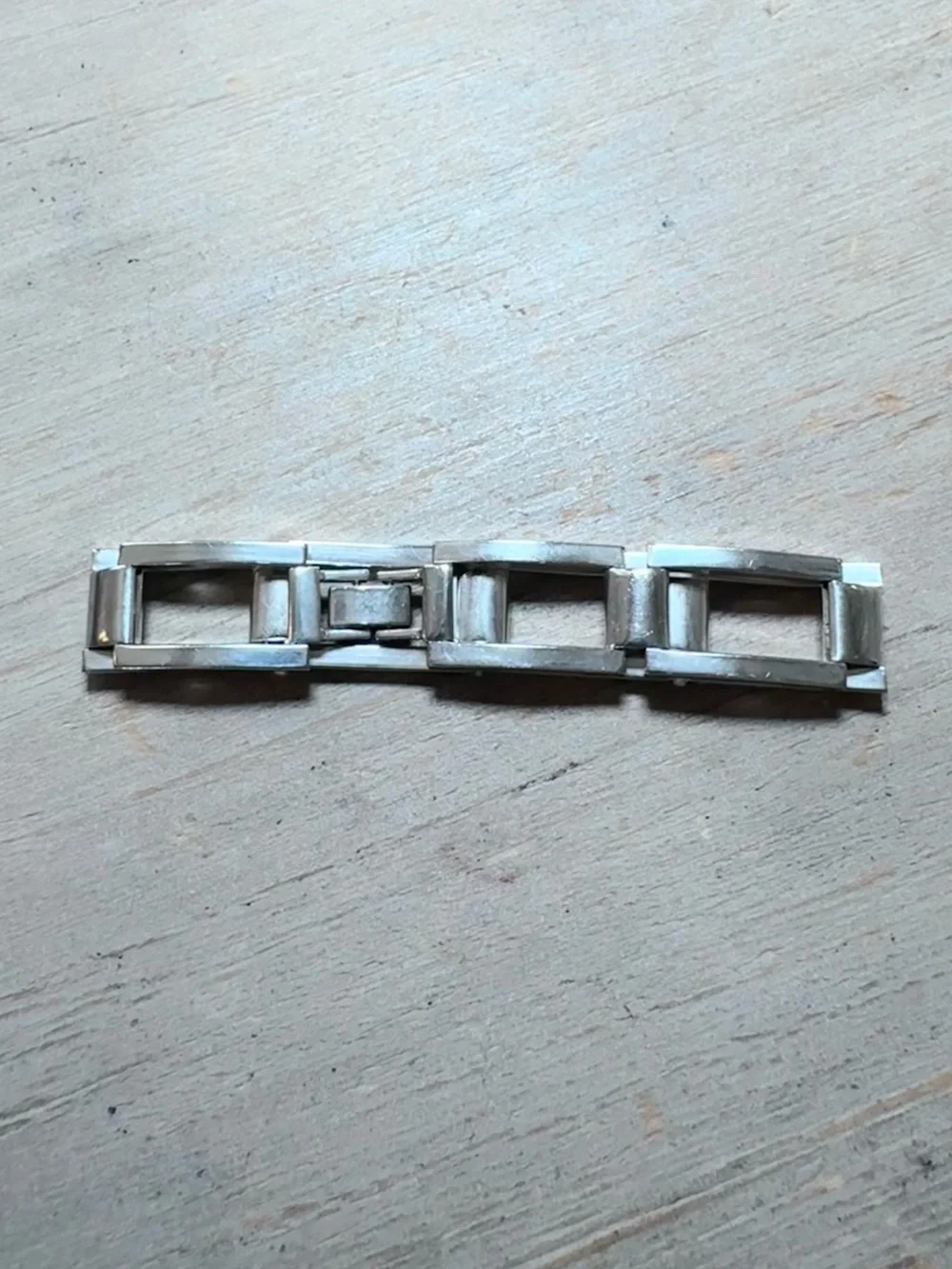 Vintage 925 Sterling Silver Rectangle Link Bracelet